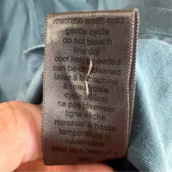 John Varvatos Mens Blue Button Down Long Sleeve Roll Tab Dress Shirt Size Medium - Picture 7 of 7